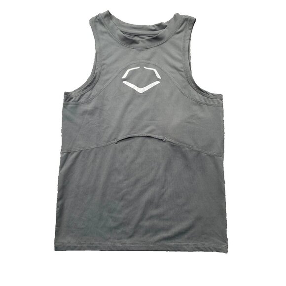 EvoShield Chest Guard Crew Neck Shirt Sleeveless Youth Boy's Size Large Gray - Picture 1 of 11